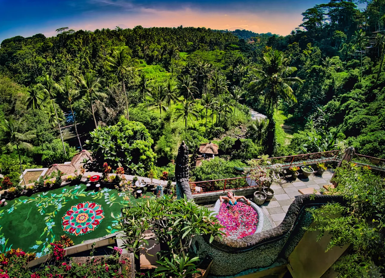 River Song facilities — infinity pool and open-air architecture