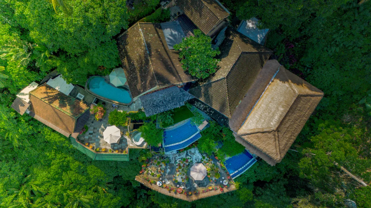 Poolside reception at River Song Bali